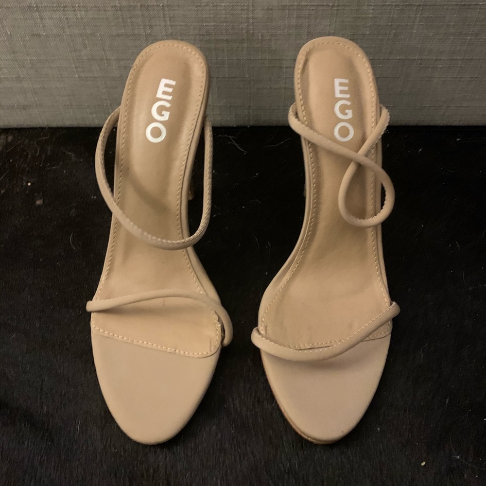 EGO nude strappy sandal heels